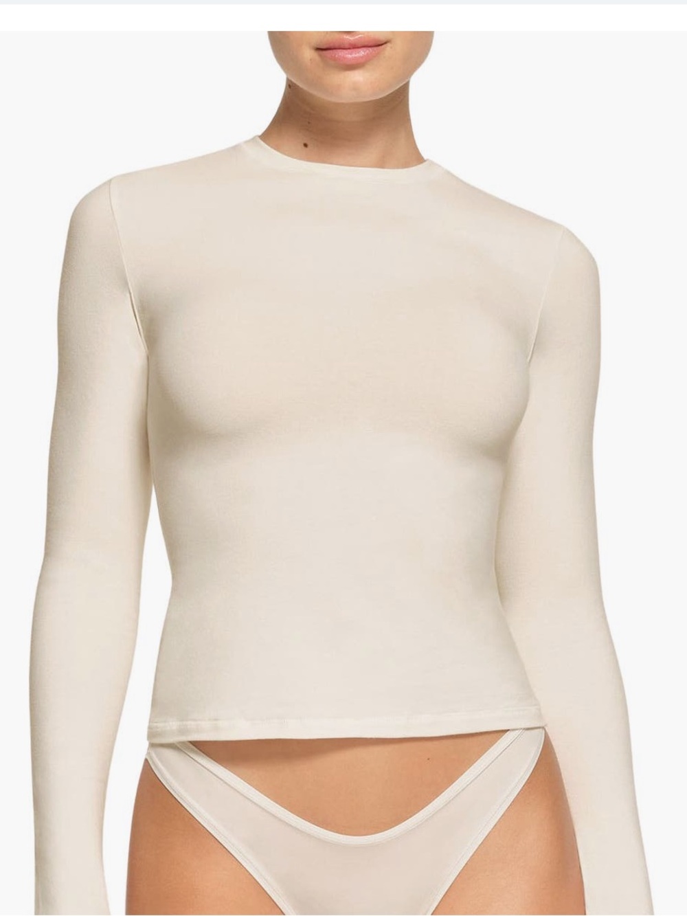 Skims stretch cotton jersey long sleeve t shirt